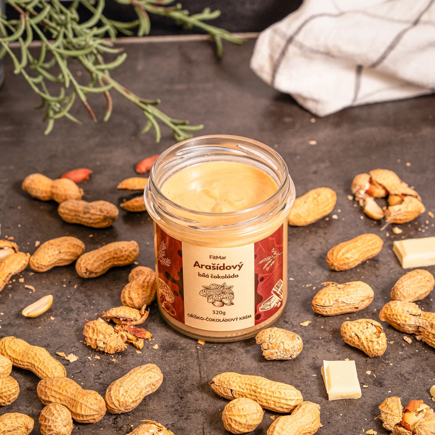 Arašídový krém s bílou čokoládou - FitMar.cz