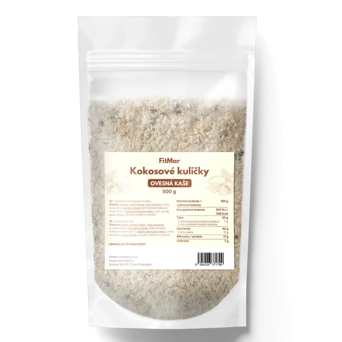 FitMar Ovesná kaše kokosové kuličky 500 g - FitMar.cz