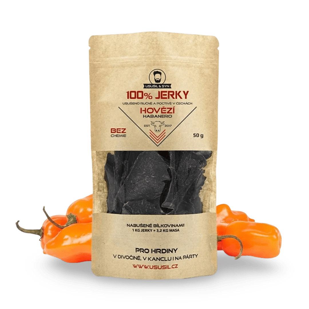 100% JERKY HOVĚZÍ HABANERO - FitMar.cz