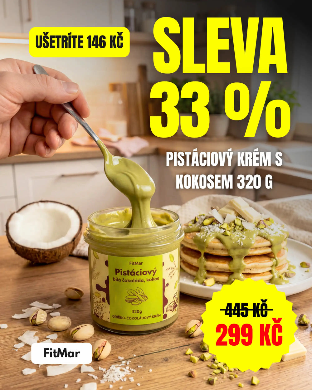 Pistáciový krém se slevou 33 %