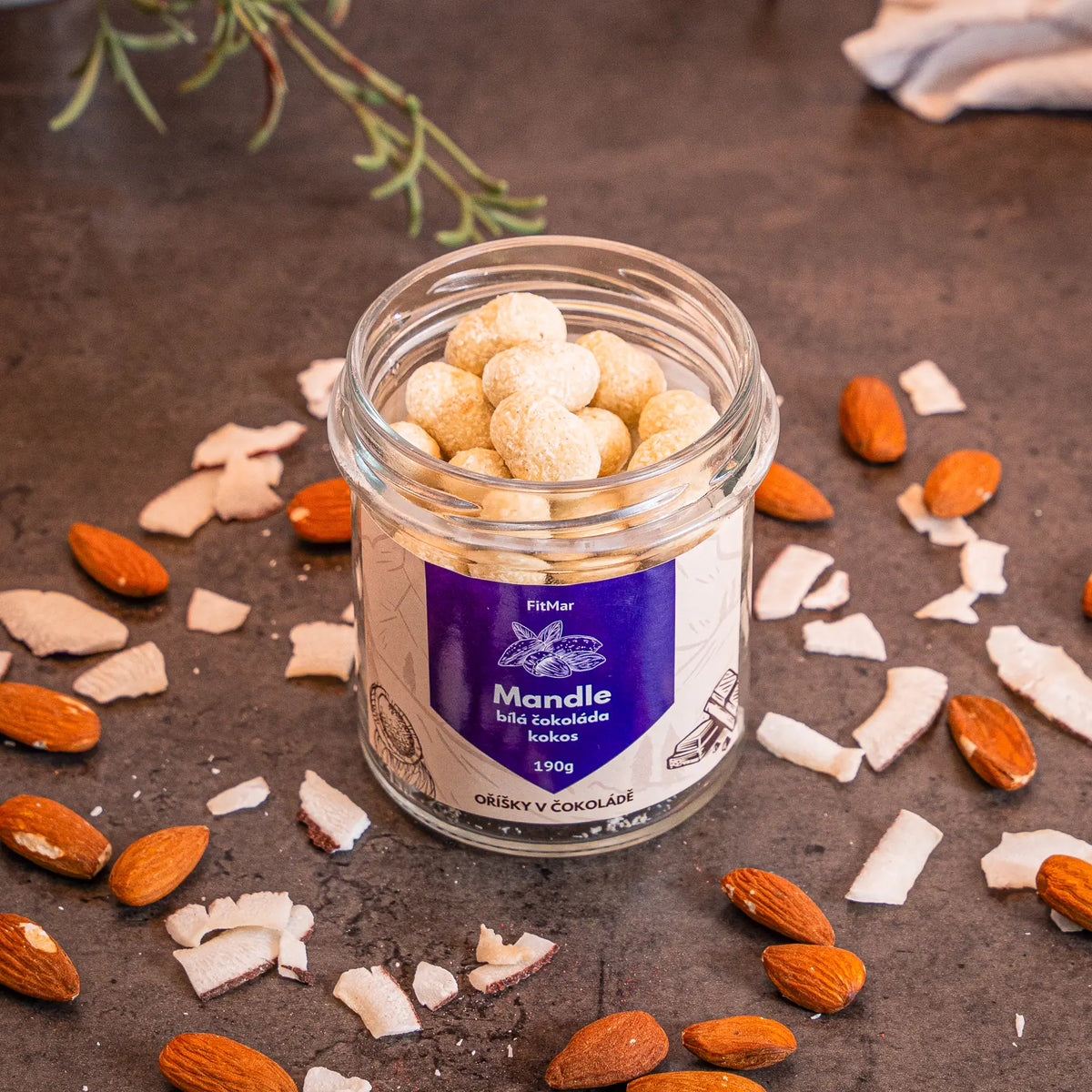 Mandle v bílé čokoládě a kokosu - FitMar.cz