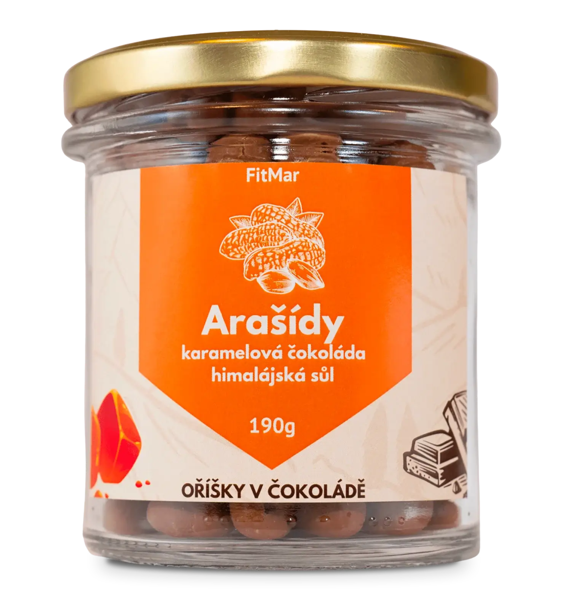 Arašídy v karamelové čokoládě s himálajskou solí - FitMar.cz
