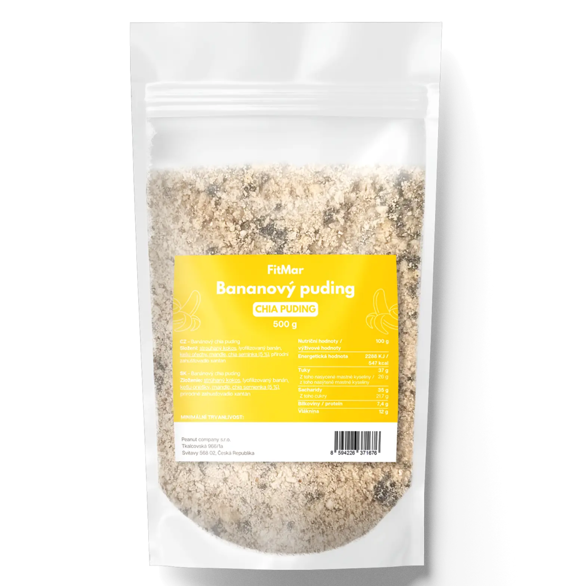 FitMar Banánový chia puding 500 g - FitMar.cz