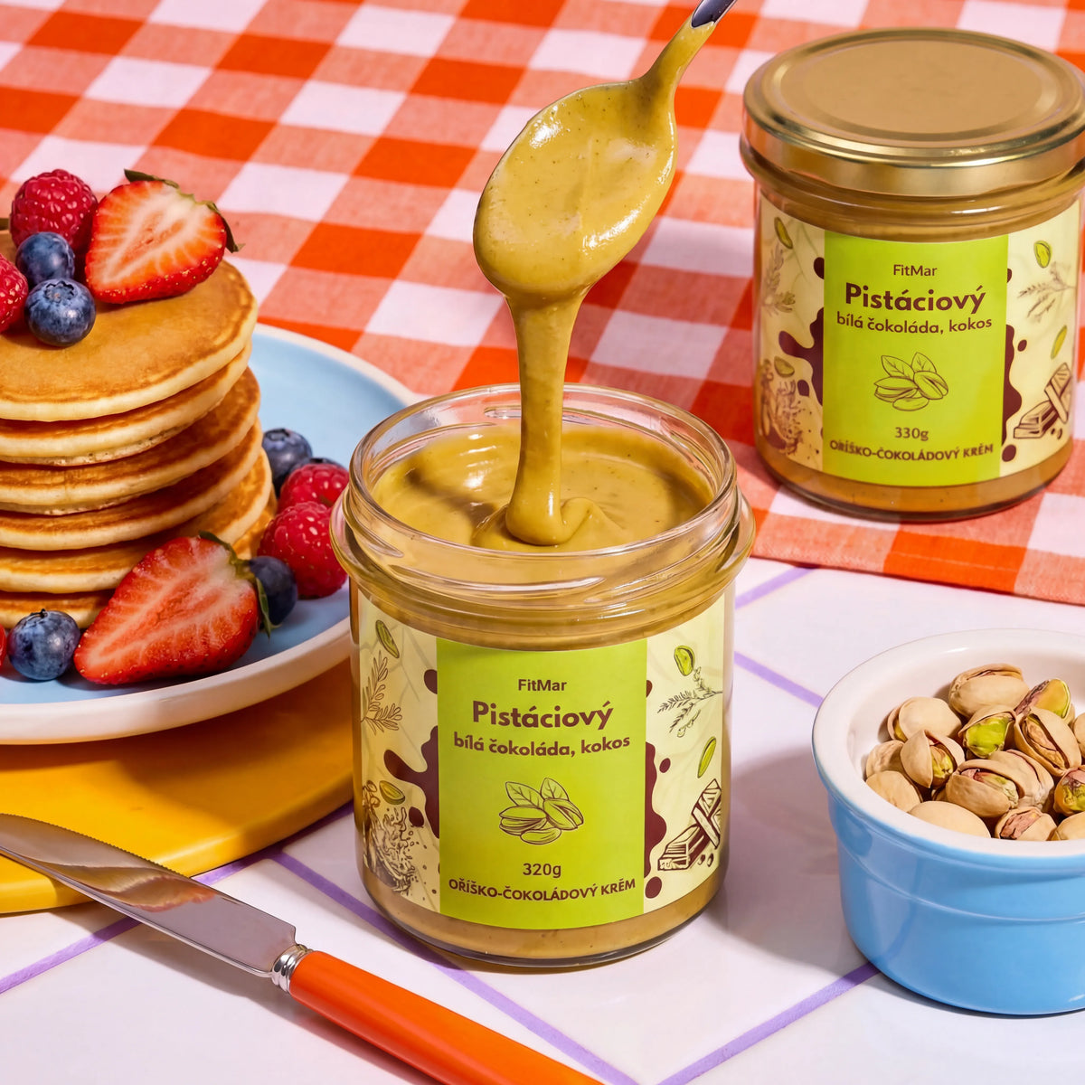 Pistáciový krém s kokosem a bílou čokoládou