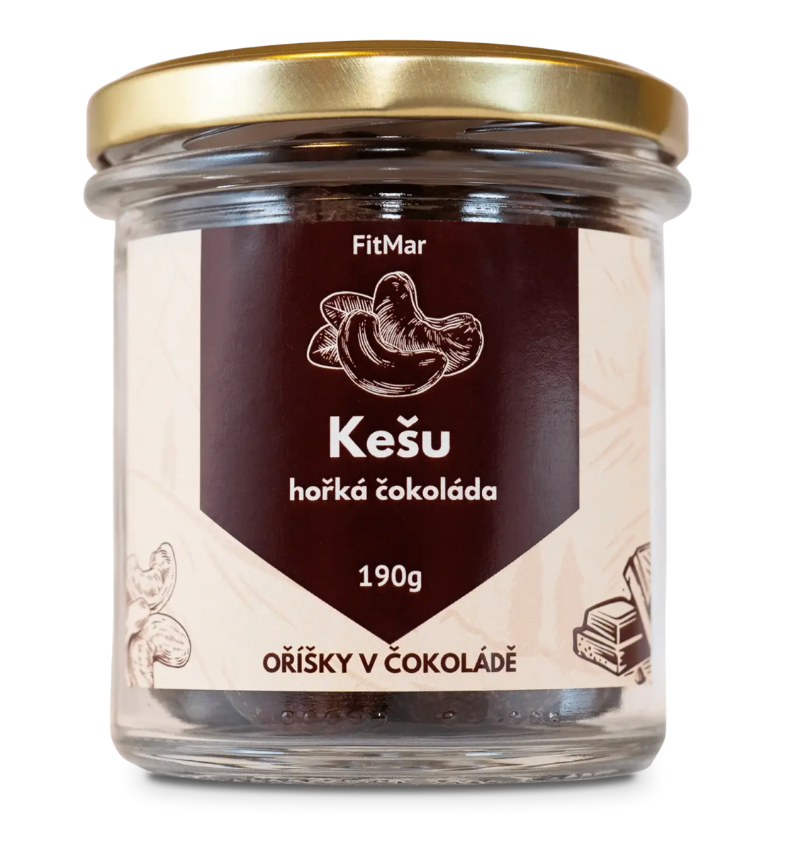 Kešu v hořké čokoládě - FitMar.cz