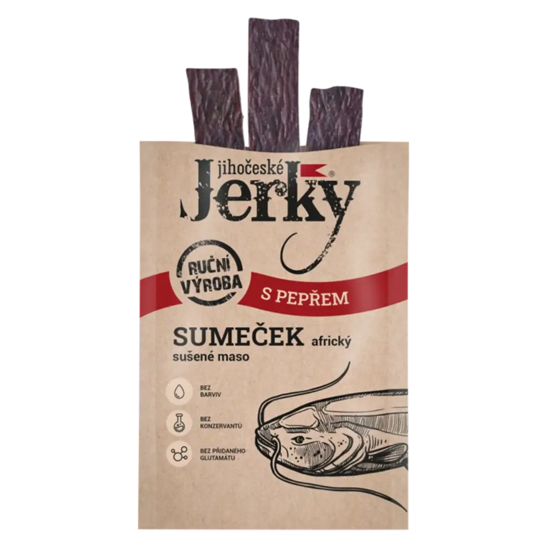 Jihočeské Jerky sumeček africký s pepřem 15 g