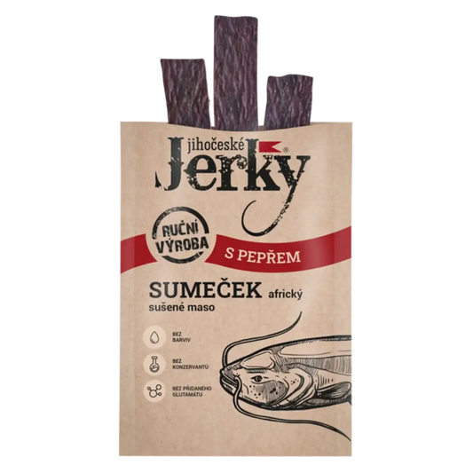 Jihočeské Jerky sumeček africký s pepřem 15 g