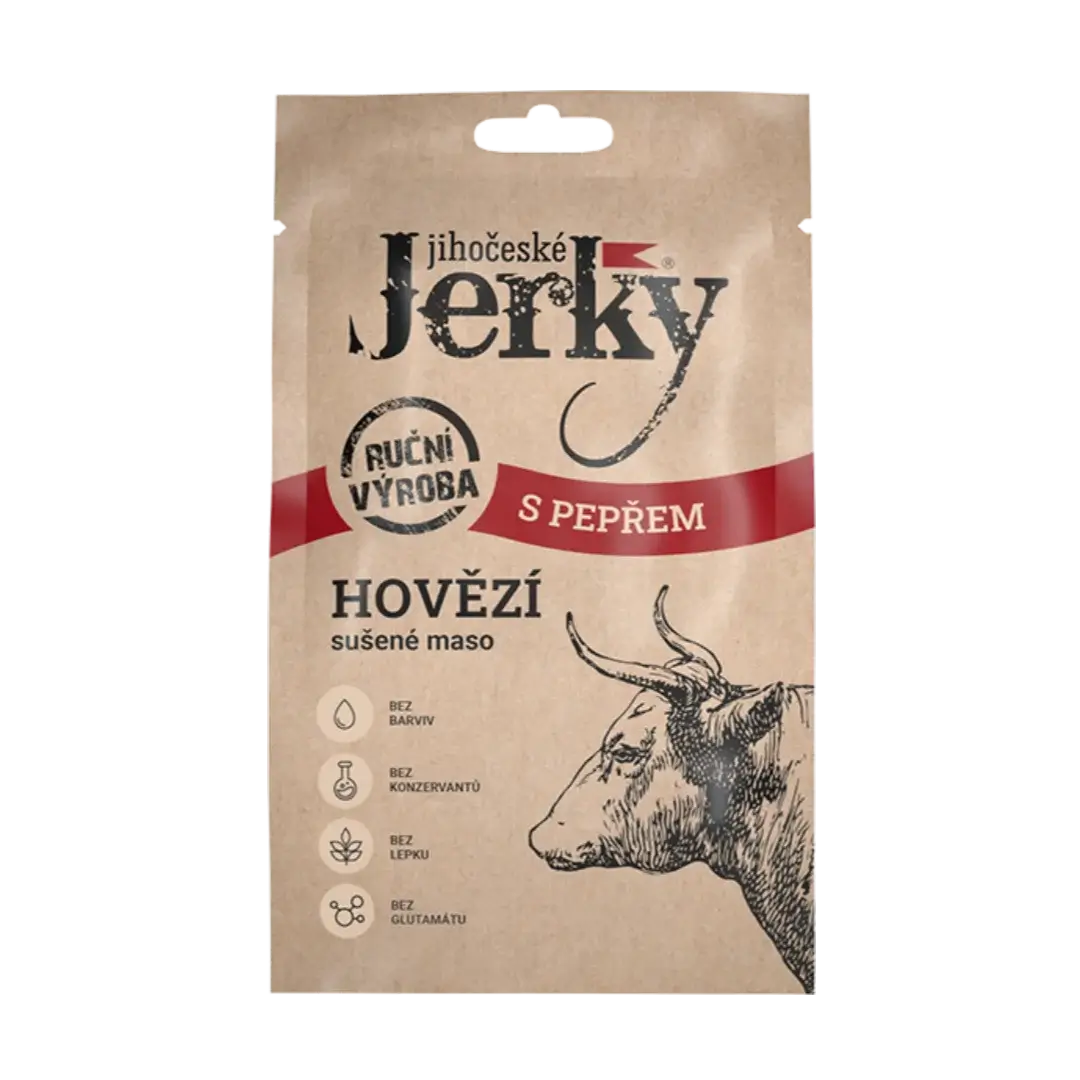 Jihočeské Jerky hovězí s pepřem 20 g